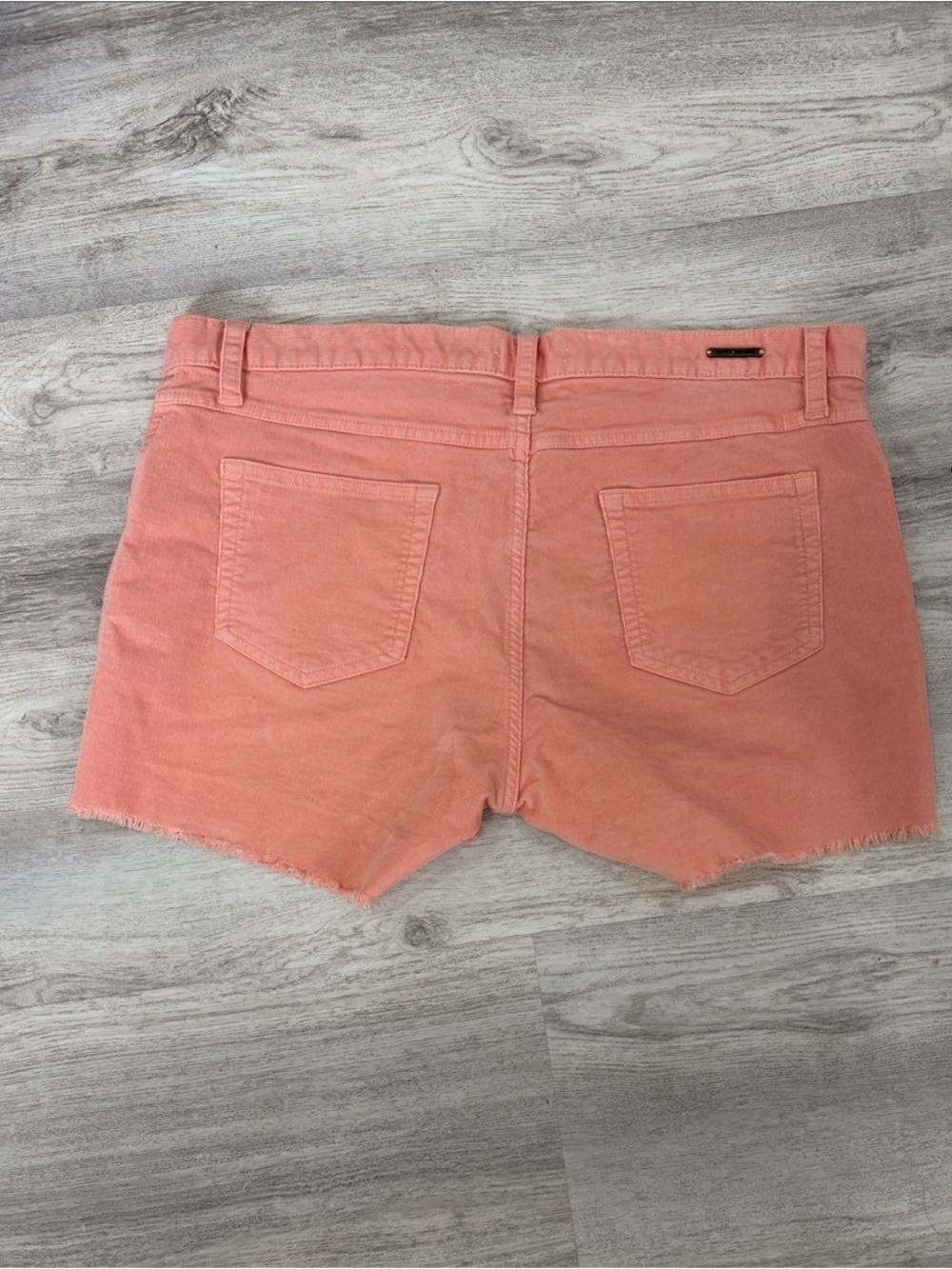 Carve Designs creamsicle orange/Coral Frayed Hem corduroy Shorts size 10 - Picture 2 of 5